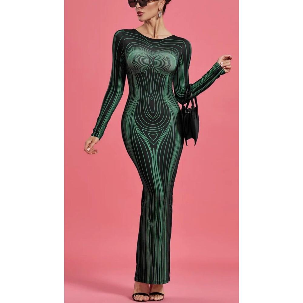 BOLD ART Dress Bodycon Size L Unique Design